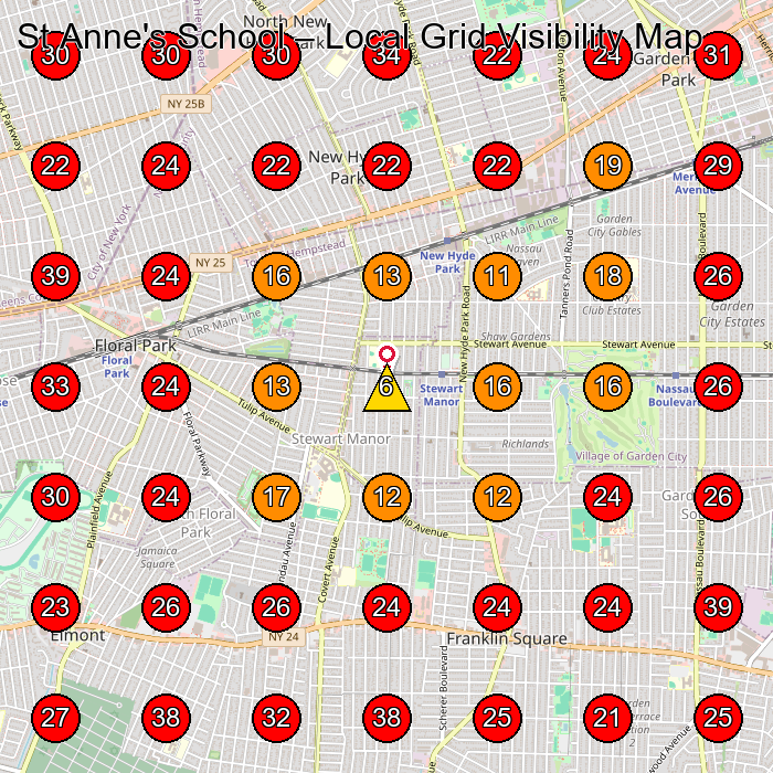 St Anne's School GeoGrid visibility map for Preschool in New Hyde Park